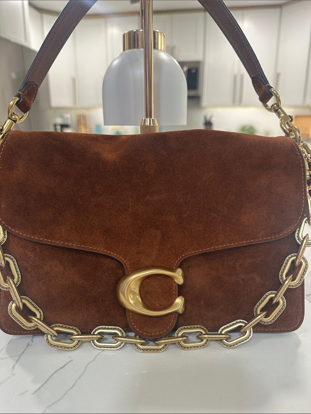 Coach Brown Suede Tabby Shoulder Bag in warm brown with Gold Hardware ๐๐๐ค - Picture 4 of 12